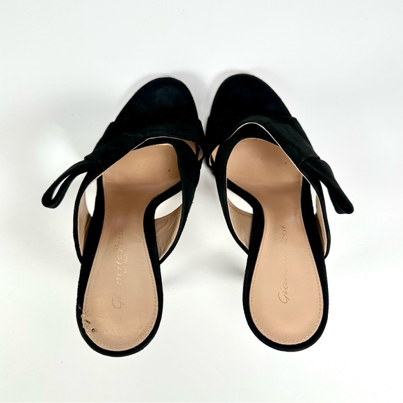 Gianvito Rossi Milano Black Suede Ribbon Slip On Heels - Picture 10 of 14